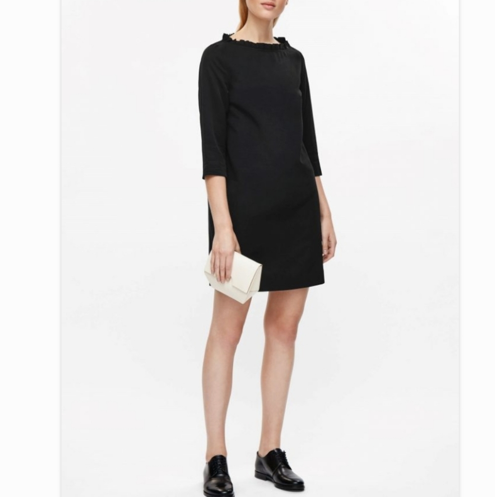 COS little Black dress with frill collar